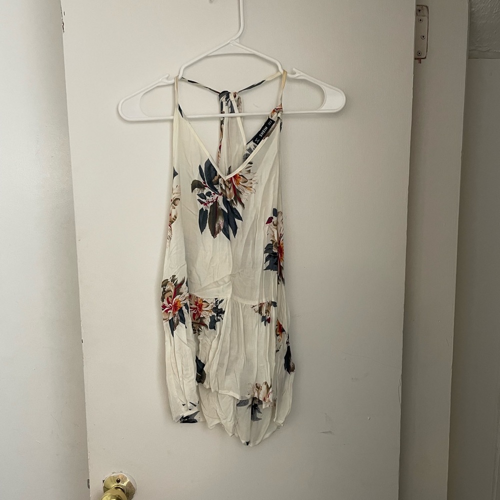 White floral tank top
